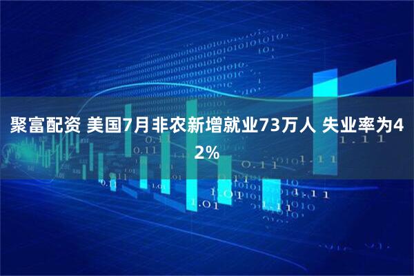 聚富配资 美国7月非农新增就业73万人 失业率为42%