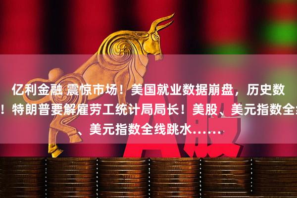 亿利金融 震惊市场!美国就业数据崩盘,历史数据大幅下修!特朗普要解雇劳工统计局局长!美股、美元指数全线跳水……